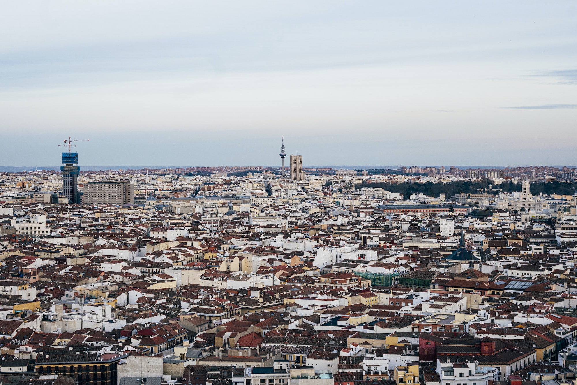 Panoramic view of the Madrid city. Spain.