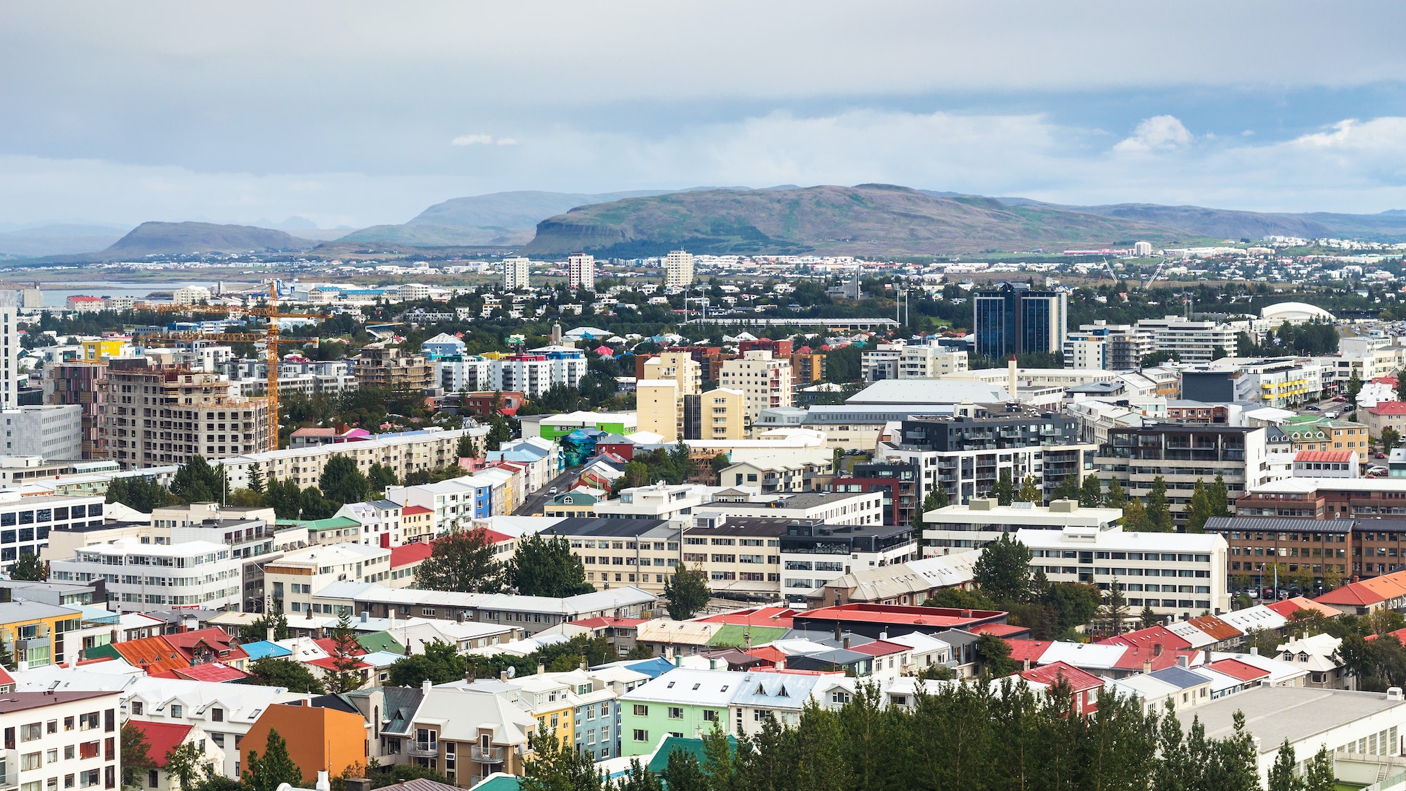residential quarters in Reykjavik in autumn