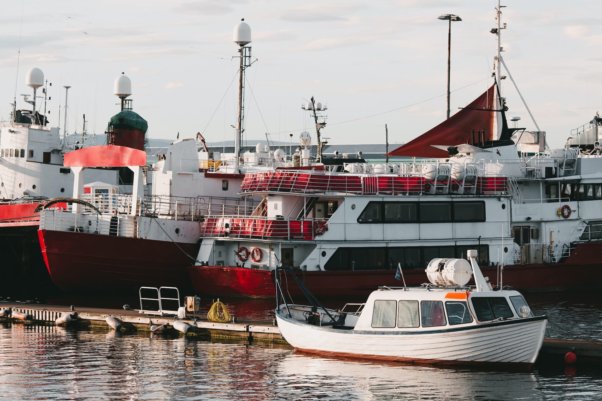 REYKJAVIK, ICELAND - 20 JULY, 2016: boats floating on water in harbour, Reykjavik, Iceland