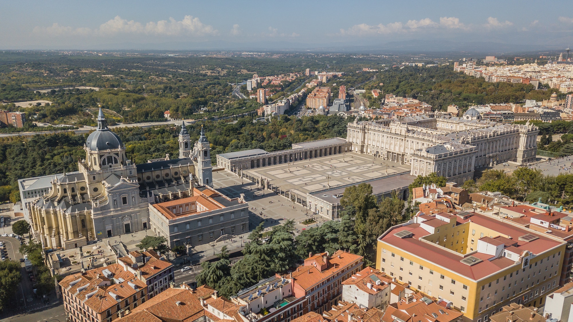 Royal Palace of Madrid and cathedral de la Almudena