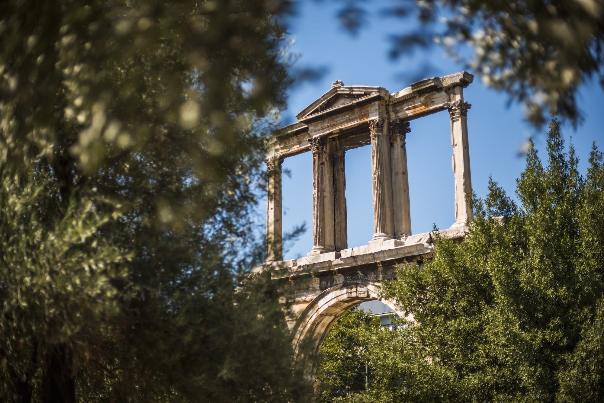 Ruins of Hadrians Arch, Athens, Attica Region, Greece, Europe