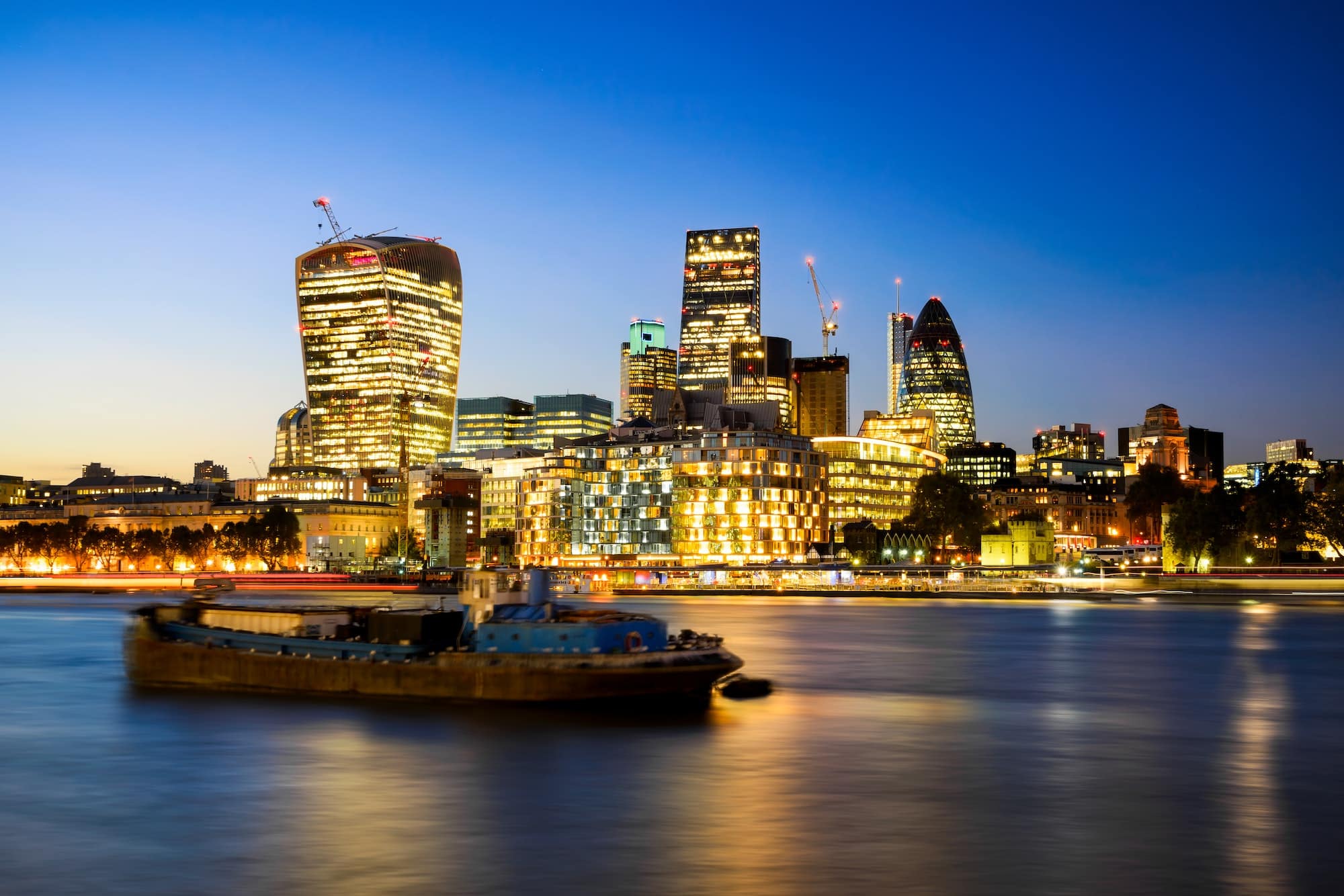 The bank district of central London, London, United Kingdom