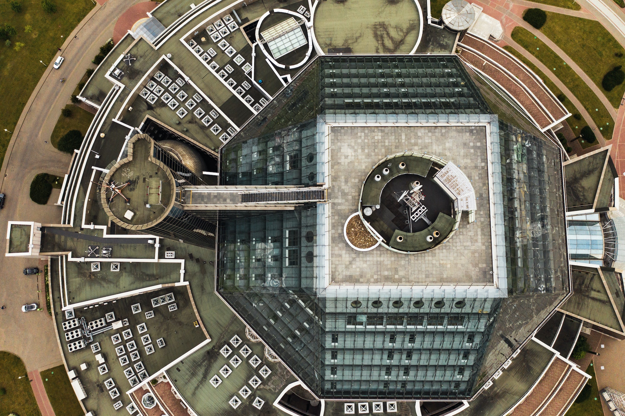 Top view of the National library in Minsk-the capital of the Republic of Belarus, a public building