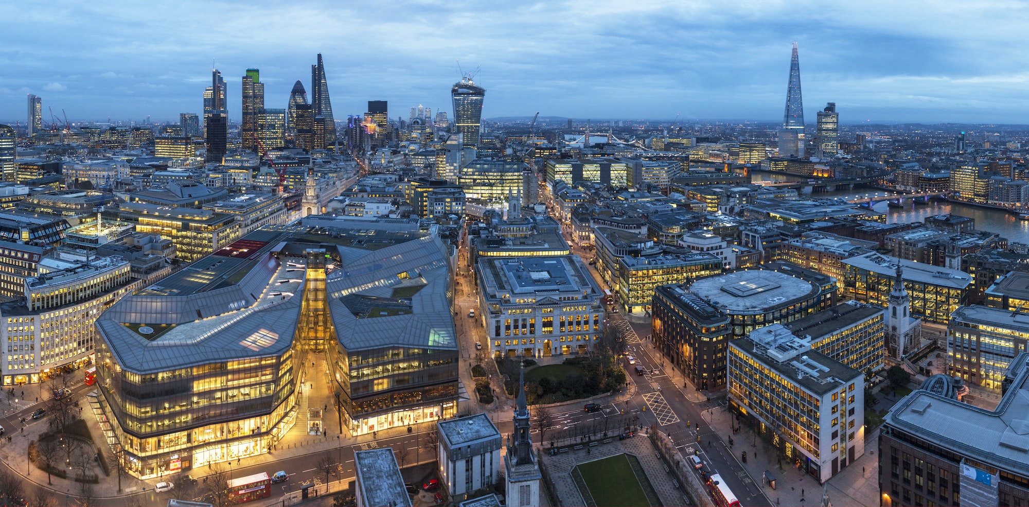 View of London from St Paul's Cathedral in the evening