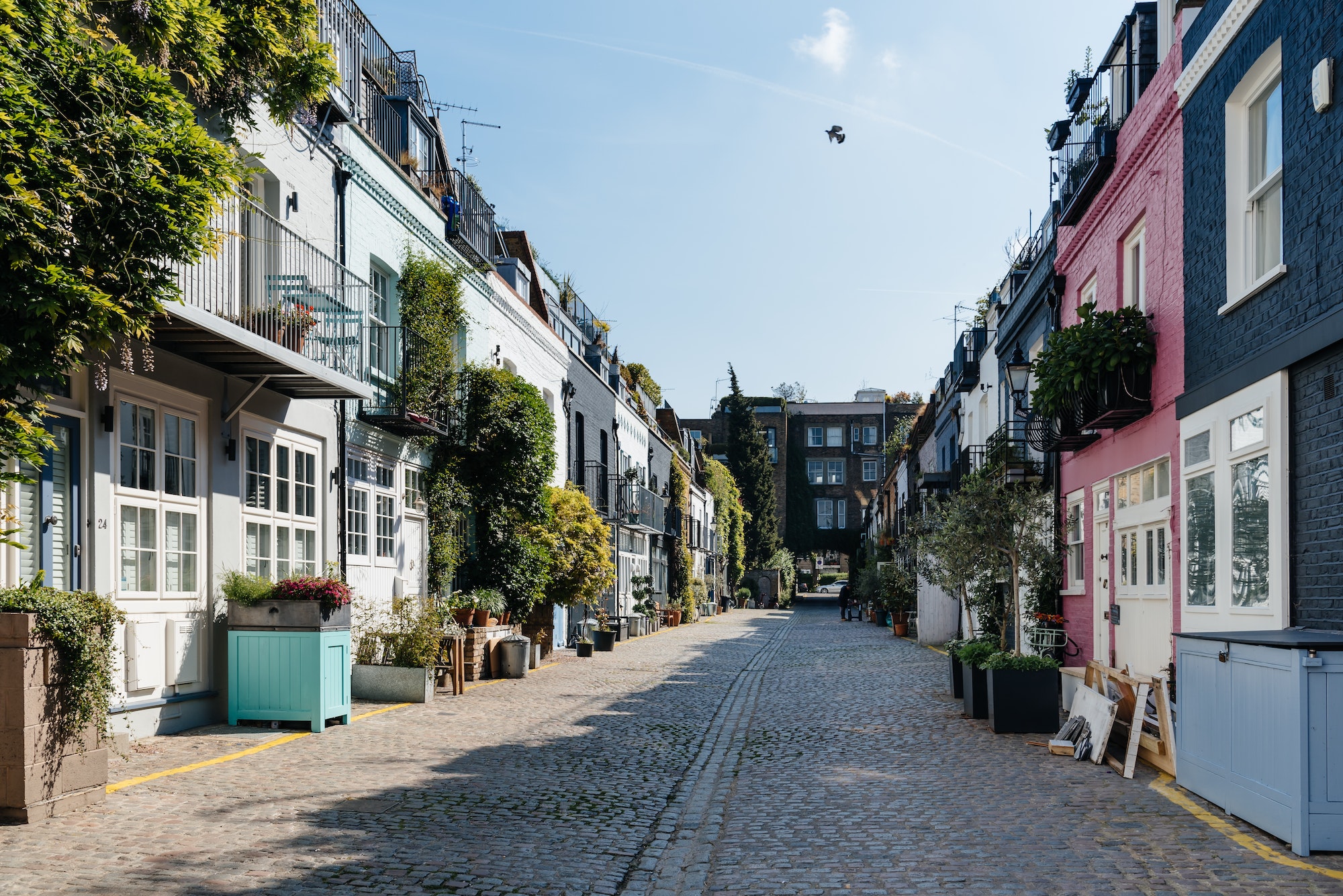 View of the picturesque St Lukes Mews in London