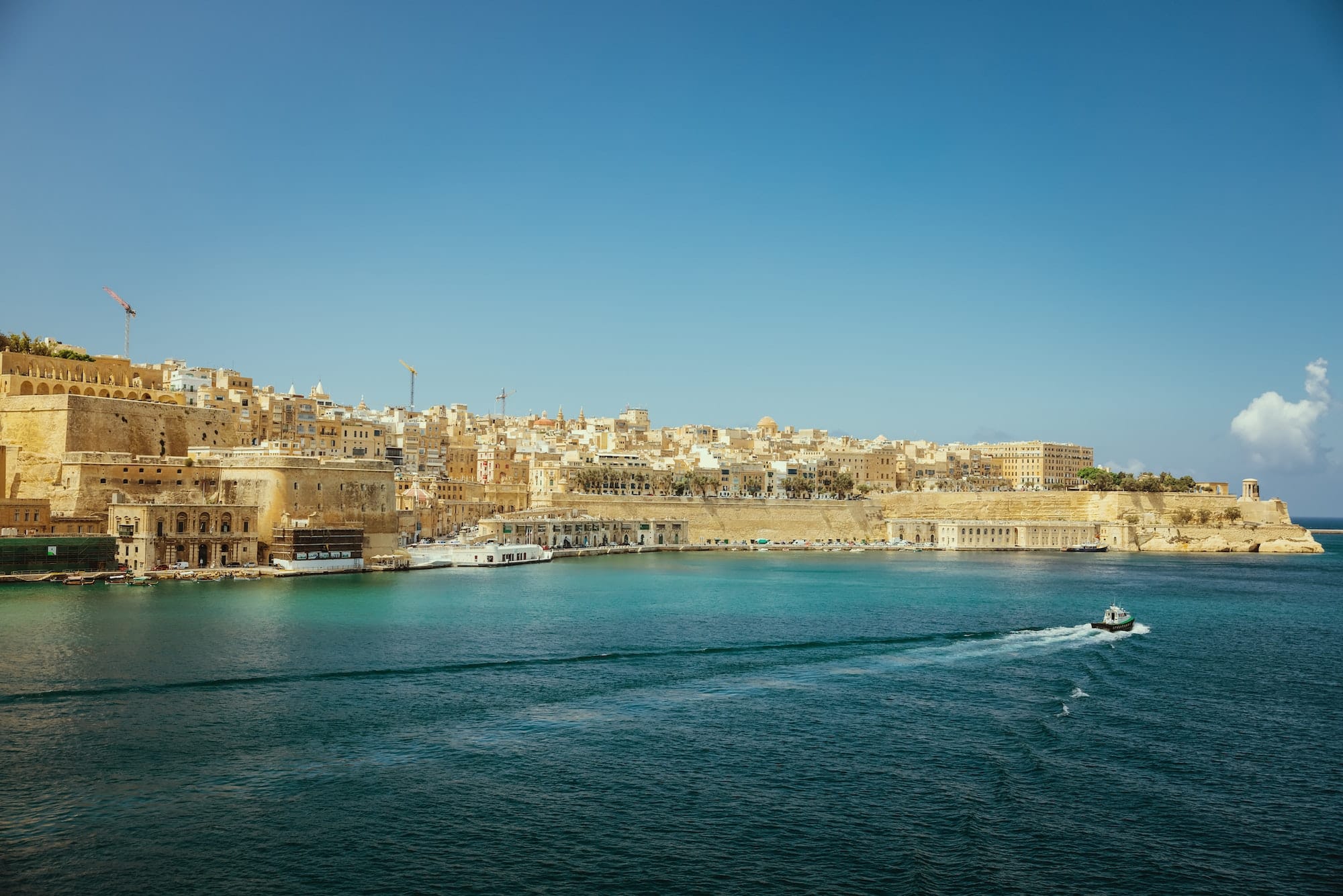 View of waterfront of Valletta, Malta
