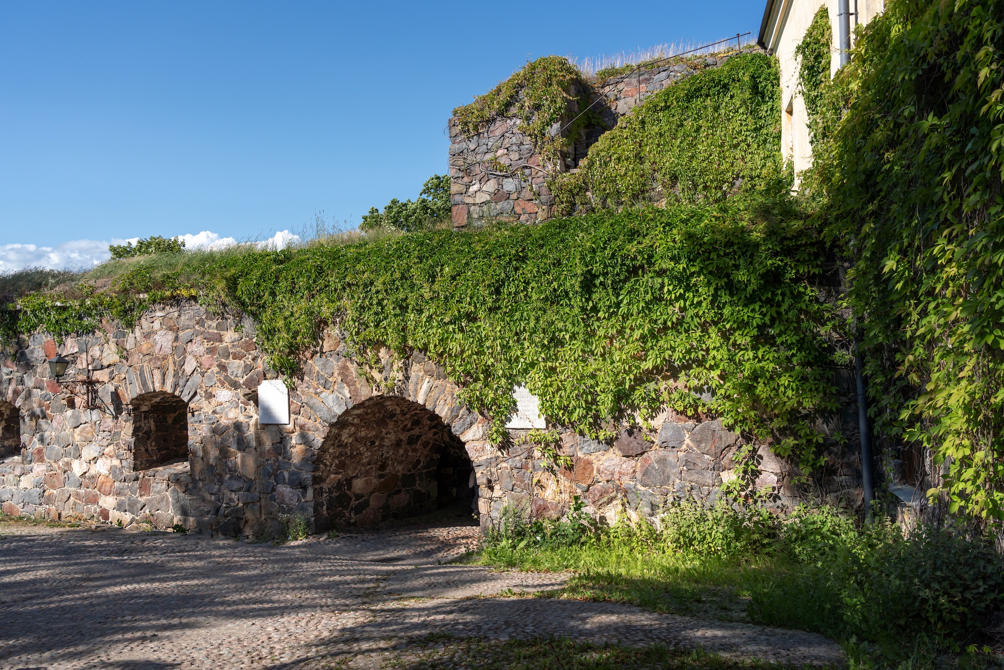 Walls at Fortress of Suomenlinna near the Great Courtyard - Helsinki, Finland