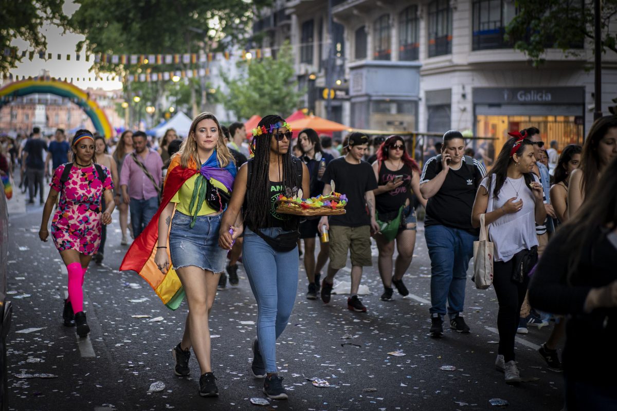 Buenos Aires, Argentina - 11/02/2019: People at the pride parade Buenos Aires