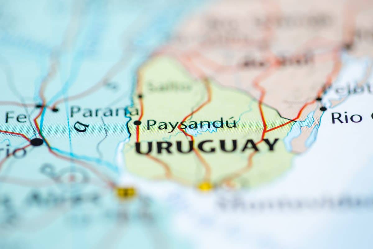 Paysandu. Uruguay on the map
