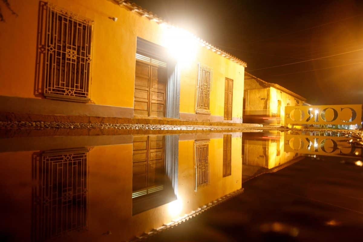 a colonial house street in the town of Coro in the west of Venezuela.