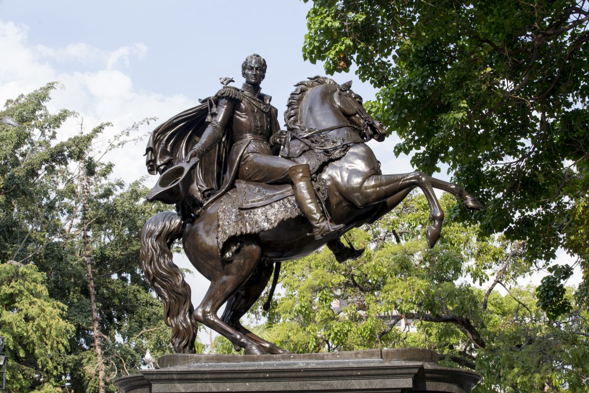 statue of simon bolivar in caracas, venezuela