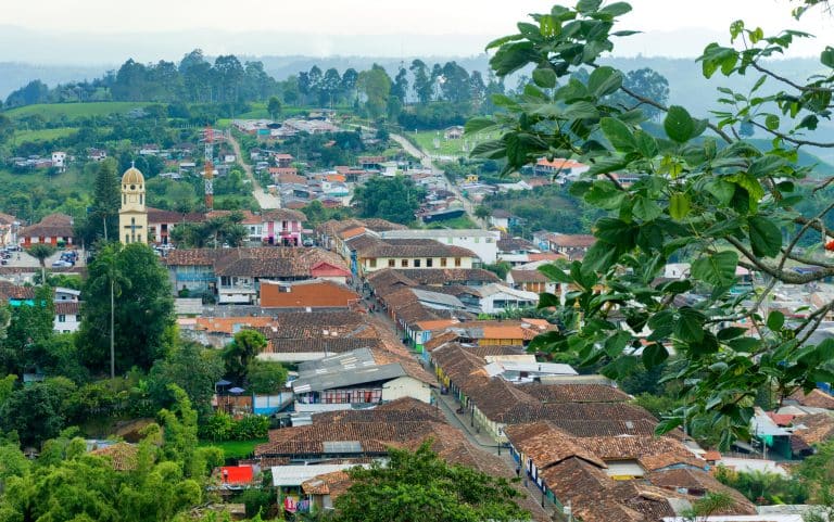 View of the historic town of Salento, Colombia
